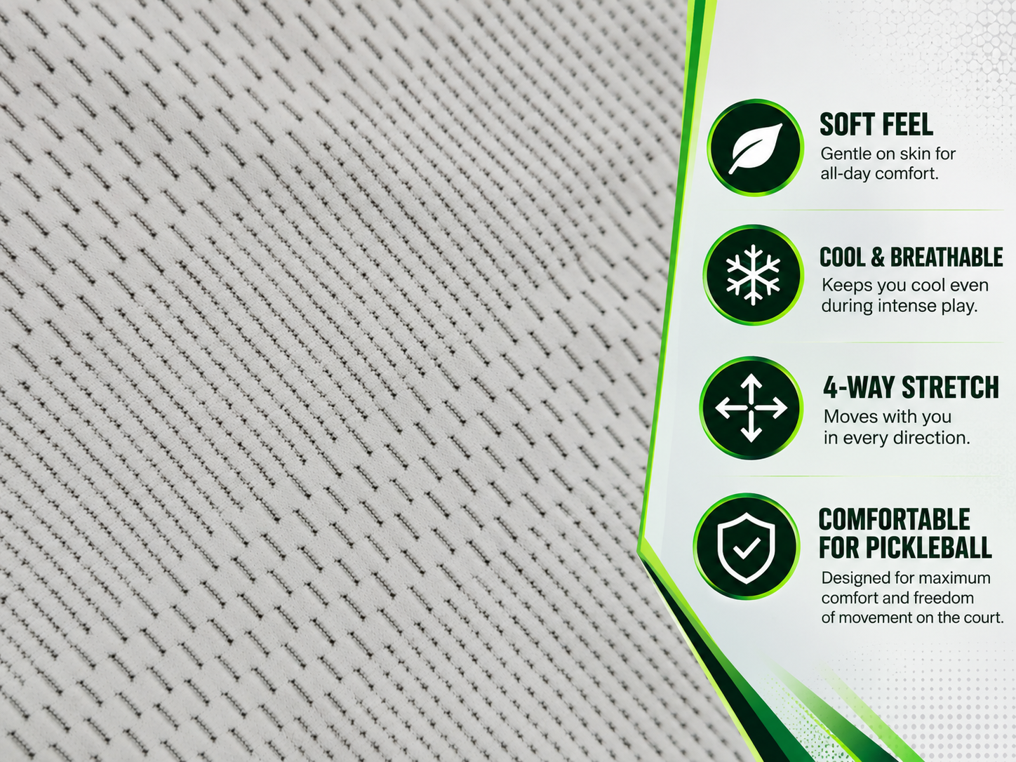 Official T-shirt fabric and comfort features